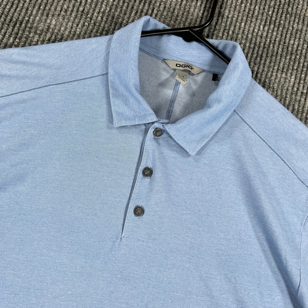 Ogio‎ Polo Shirt Mens Large Light Blue Short Sleeve Casual Golf Outdoor Business